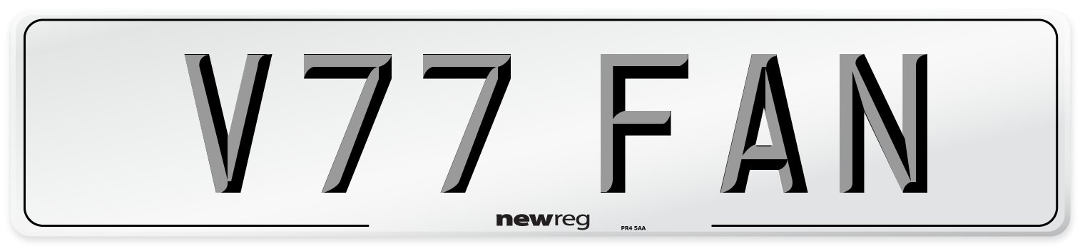 V77 FAN Number Plate from New Reg
